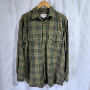 Vintage C.C. Filson Co. Shirt Men's Large Long Sleeve Button Up Green Plaid